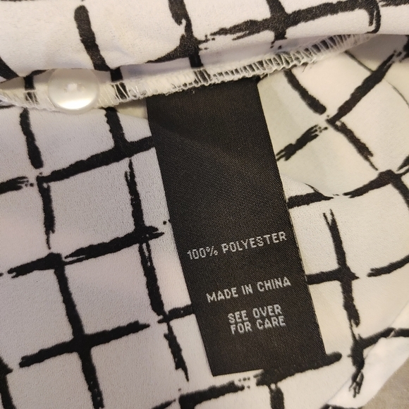 IZ Byer Roll-Tab Shirt, White Black L - Picture 8 of 9